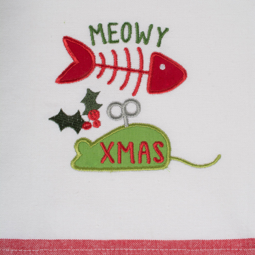 xmas Kitty Embellished Kitchen, Set Of 3
