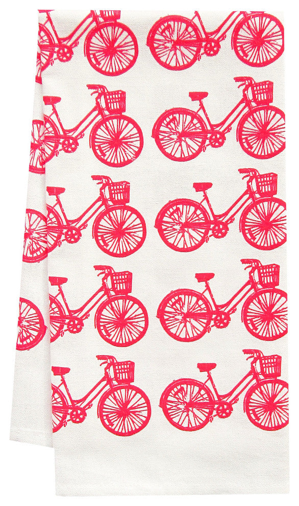 Organic All Over Print Bike Towel, Red