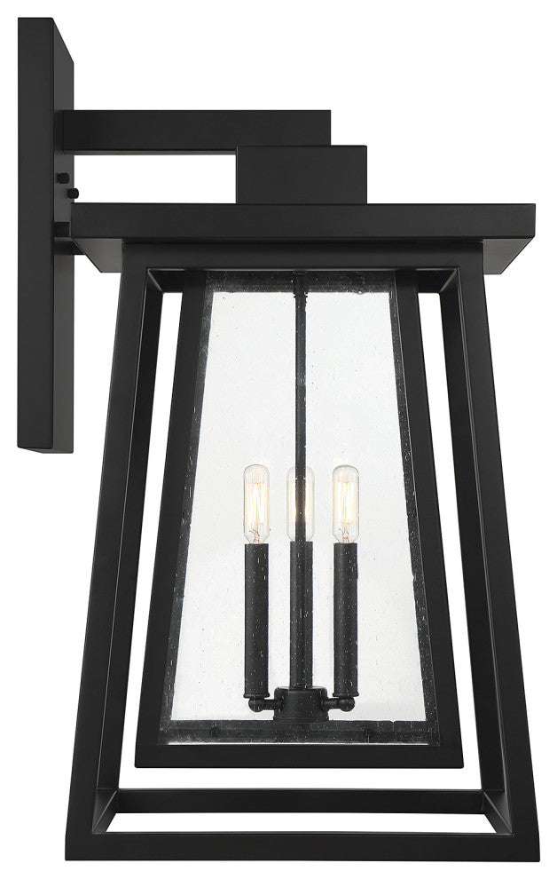 Savoy House Denver 3-Light Outdoor Wall Lantern 5-2023-BK, Matte Black