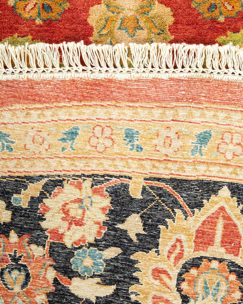 Mogul, One-of-a-Kind Hand-Knotted Area Rug Orange, 9' 1" x 9' 1"