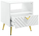 ACME Gaines End Table, White High Gloss Finish