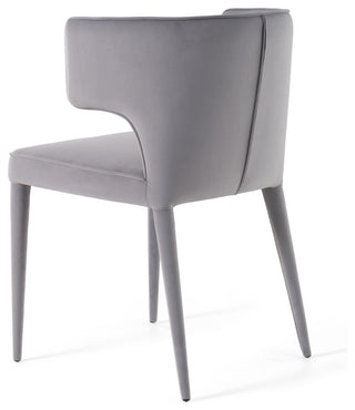 Modrest Lucero Modern Grey Velvet Dining Chair