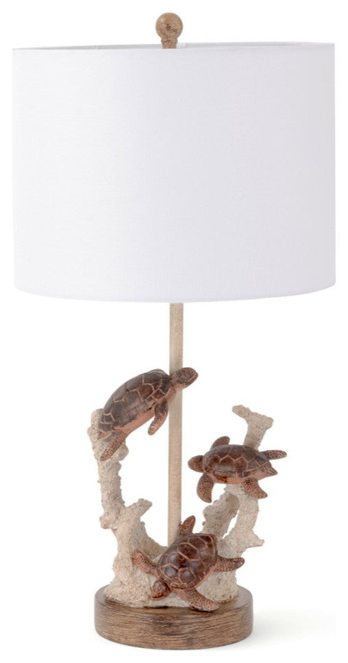Set of 2 Brown Turtle Reef Table Lamps