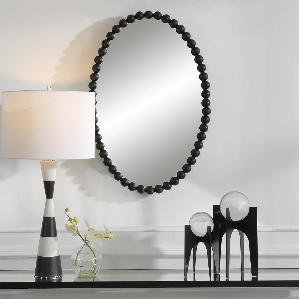 Uttermost 09876 Serna Black Oval Mirror