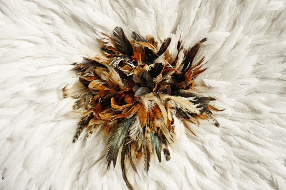 White and Natural Border Juju Hat Wall Art