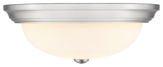 3 Light 15" Brushed Nickel Flushmount