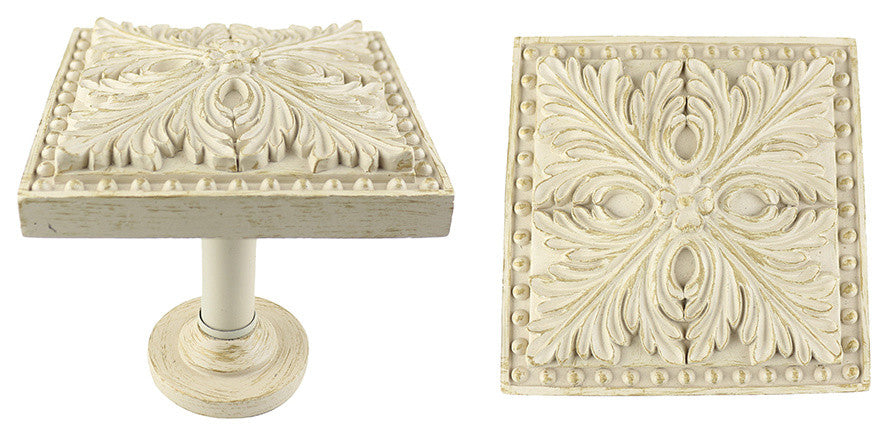 Urbanest Set of 2 Large Elmore Drapery Medallion Holdback, Gilded French White