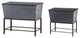 Rectangular Galvanized Metal Tub Planters On Stand Set of 2