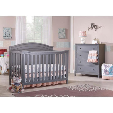 Sorelle Berkley Round Top Panel Crib in Gray