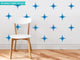 Retro Stars Fabric Wall Decal, Blue