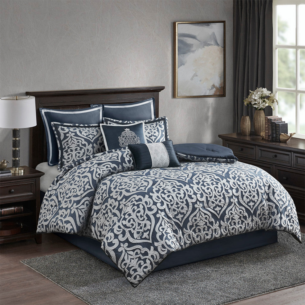 Madison Park Odette 8 Piece Jacquard Comforter Set