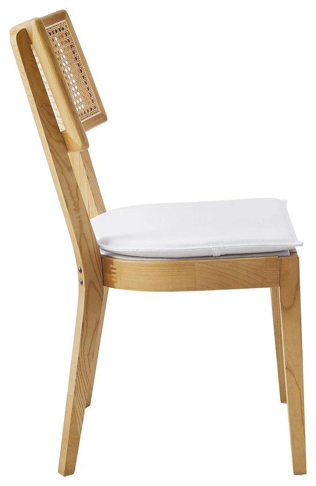Caledonia Fabric Upholstered Wood Dining Chair Set of 2