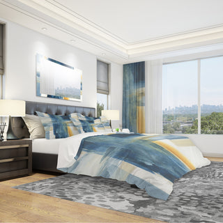 indigo Panel Vi Geometric Duvet Cover Set, Twin