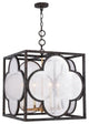 Trinity 22" Four Light Pendant Aged Copper Clear Seeded Glass