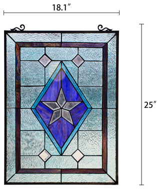 Chloe Lighting Lonestar Tiffany-Style Rectangular Window Panel 24" Height