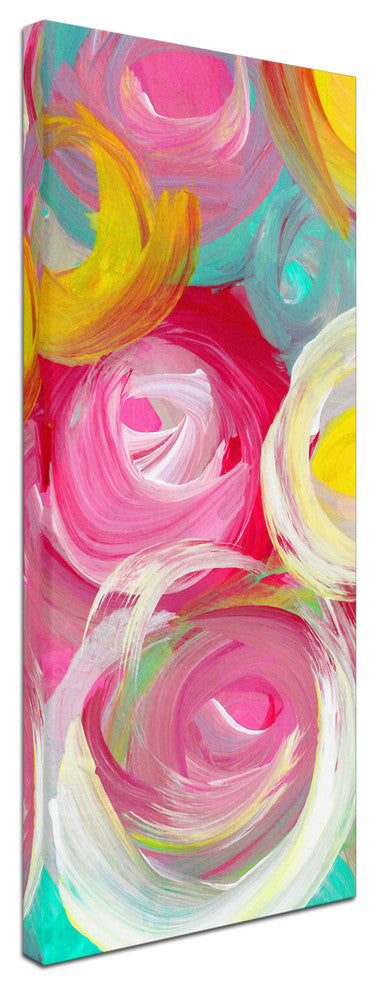 'Rose Garden Circles Vertical 2' Canvas Art, 19x8