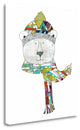 "Bear In A Hat And Scarf" By Sarah Ogren, Giclee Print on Gallery Wrap Canvas