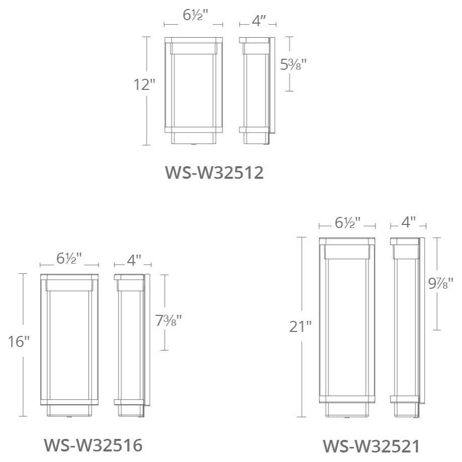 Vitrine 16" LED Outdoor Wall-Light 3000K, Black