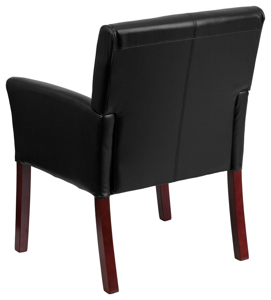 Leather Executive Side Chair, Black, 26.50"x23"x35.25"