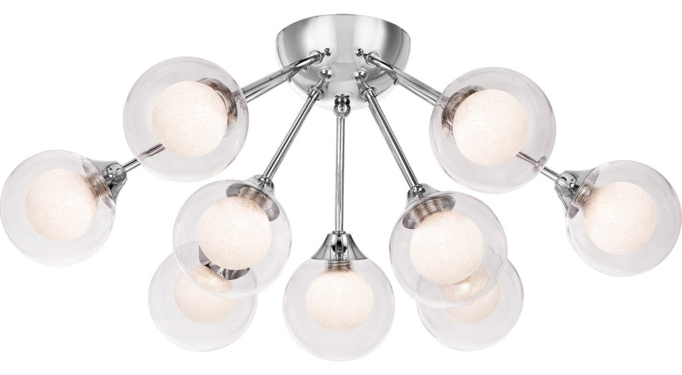 Quoizel PCSB1722 Spellbound 9 Light 23"W Semi-Flush Globe Ceiling - Polished