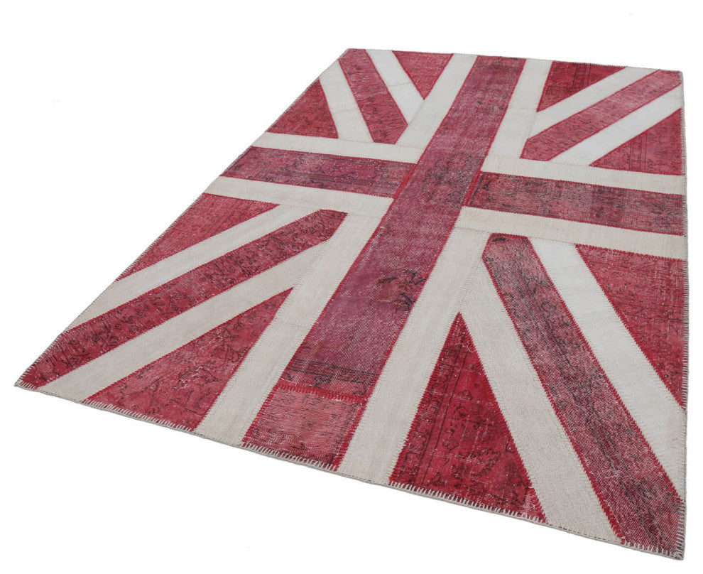 Rug N Carpet - Hand-knotted Oriental 6' 9'' x 9' 11'' Flag Patchwork Rug