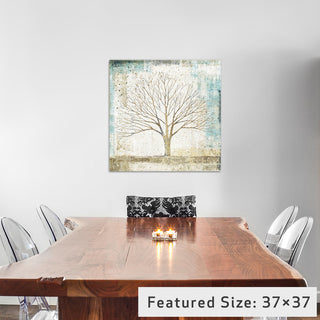 "Solitary Tree Collage" by All That Glitters, 37x37x1.5