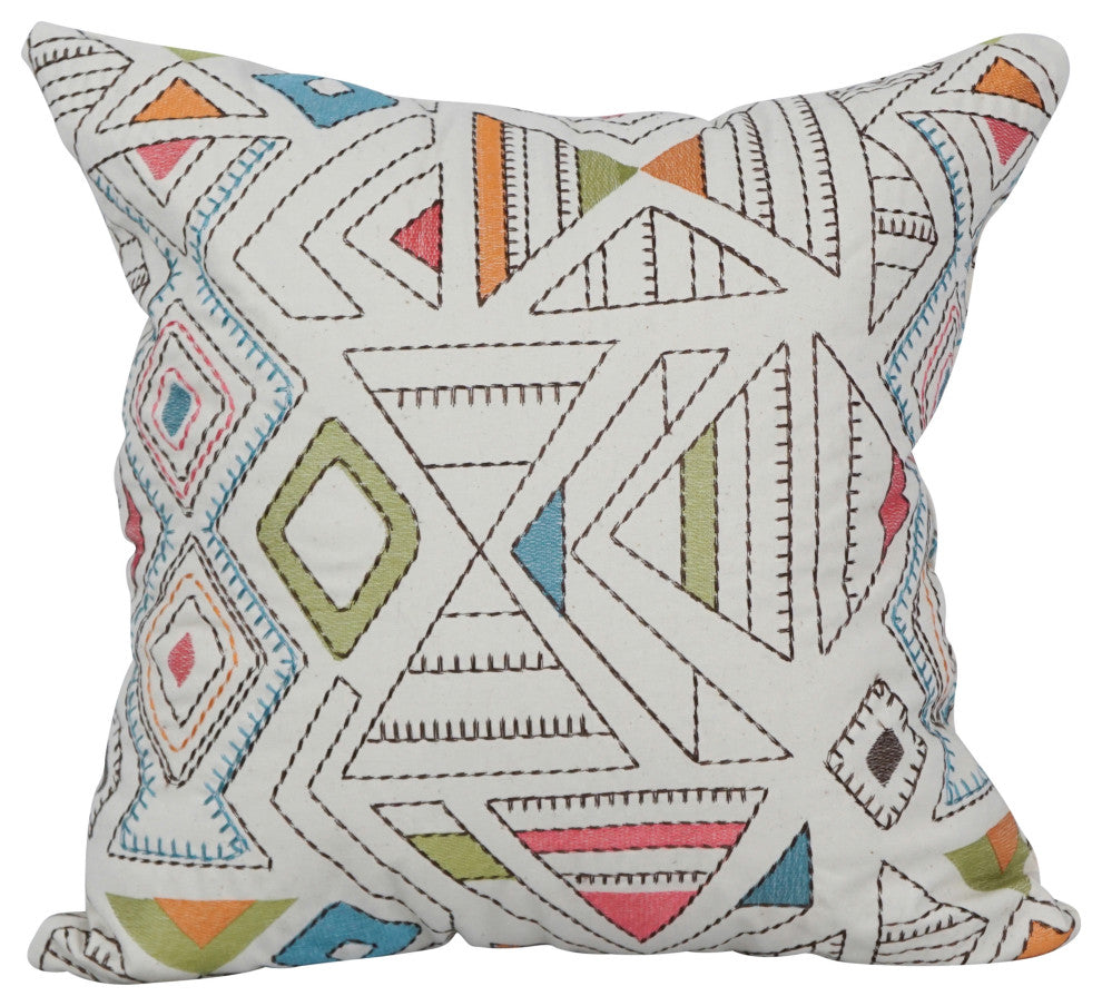 17" Jacquard Throw Pillows With Inserts, Set of 4, Barista Garden