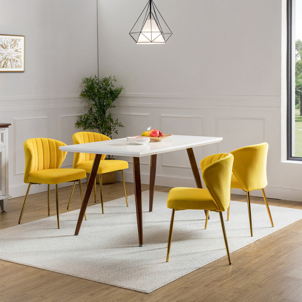 Milia Dining Chair Set of 4, Yellow