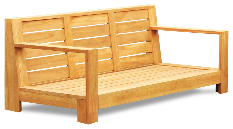 6-Piece Canberra Outdoor Teak Sofa Set With Sunbrella Cushions Frequency Sand