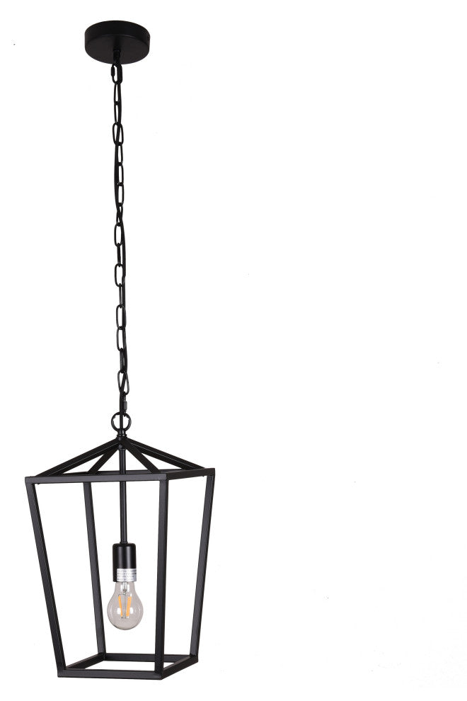 JL Styles Inc Black Single Light Lantern Pendant