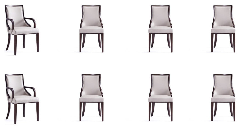 Manhattan Comfort Grand Dining Chairs, Light Gray, 8-Piece