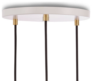 Small canopy white, brass grip with 3 walnut pendants & 3 Voronoi II US
