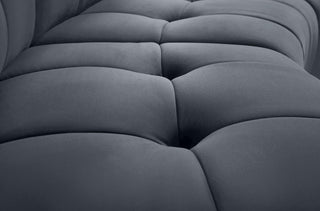 Limitless Velvet Upholstered 4-Piece Modular Sectional, Gray