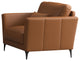 Leather Upholstered Chair With Pillow, Saddle Tan Finish