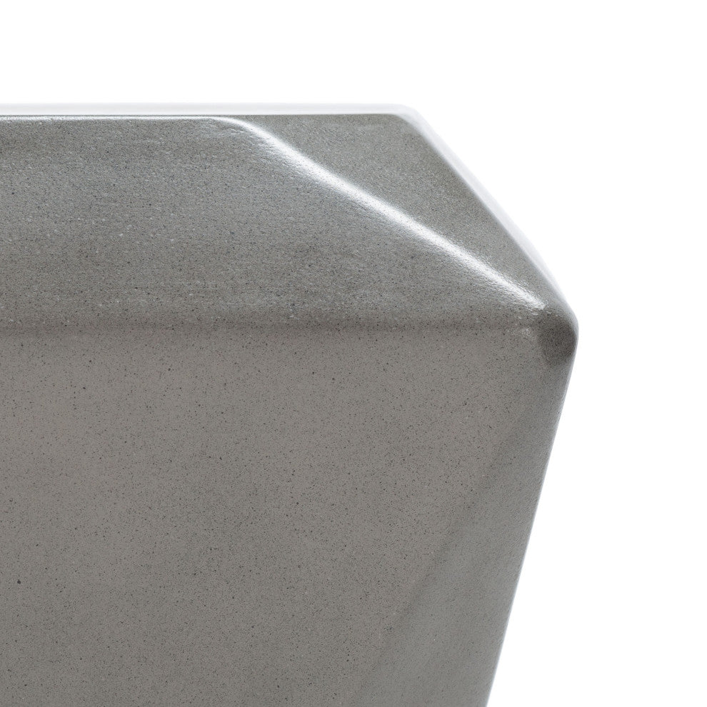 Safavieh Conan Concrete Accent Stool Dark, Grey