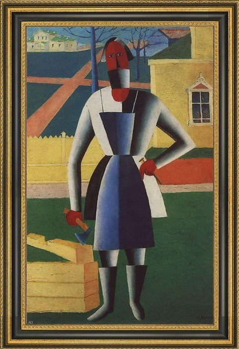 Kazimir Malevich Carpenter - 16" x 24" Framed Premium Canvas Print