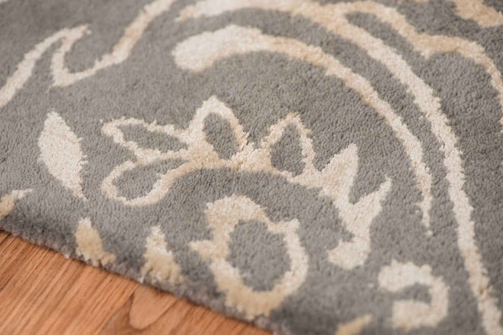 5" X8" X 0.5" Gray Wool Area Rug