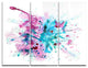 "Blue and Purple Paint Stain" Watercolor Metal Wall Art, 3 Panels, 36"x28"