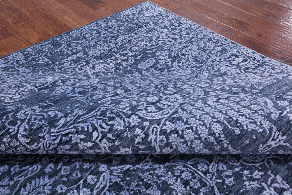 Hand Knotted Wool and Silk Persian Rug 7' 11" X 10' 0" Q6298