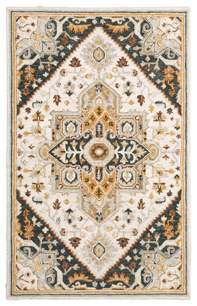 Oriental Weavers Sphinx Alfresco 28407 Rug, Ivory/Charcoal, 5'0"x8'0"