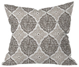 Belle13 Curly Rhombus Neutral Outdoor Throw Pillow, Medium