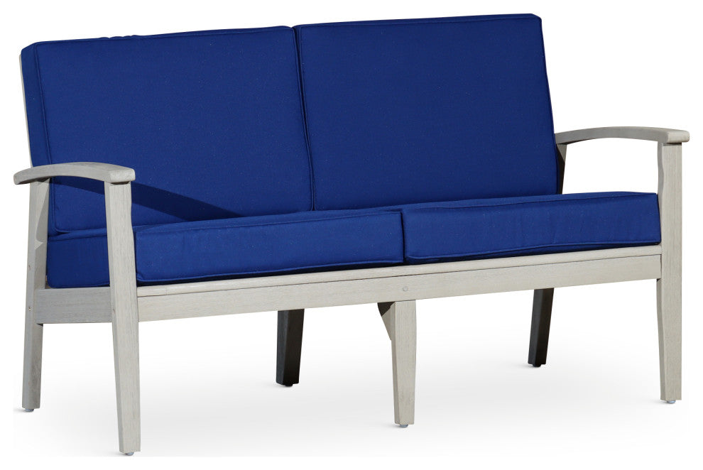 DTY Outdoor Living Longs Peak Eucalyptus Loveseat w/ Cushion, Driftwood Gray, Na