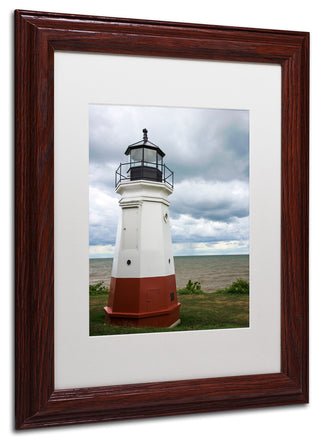 Kurt Shaffer 'Vermillion Ohio Lighthouse' Matted Framed Art, White Mat, 14"x11"