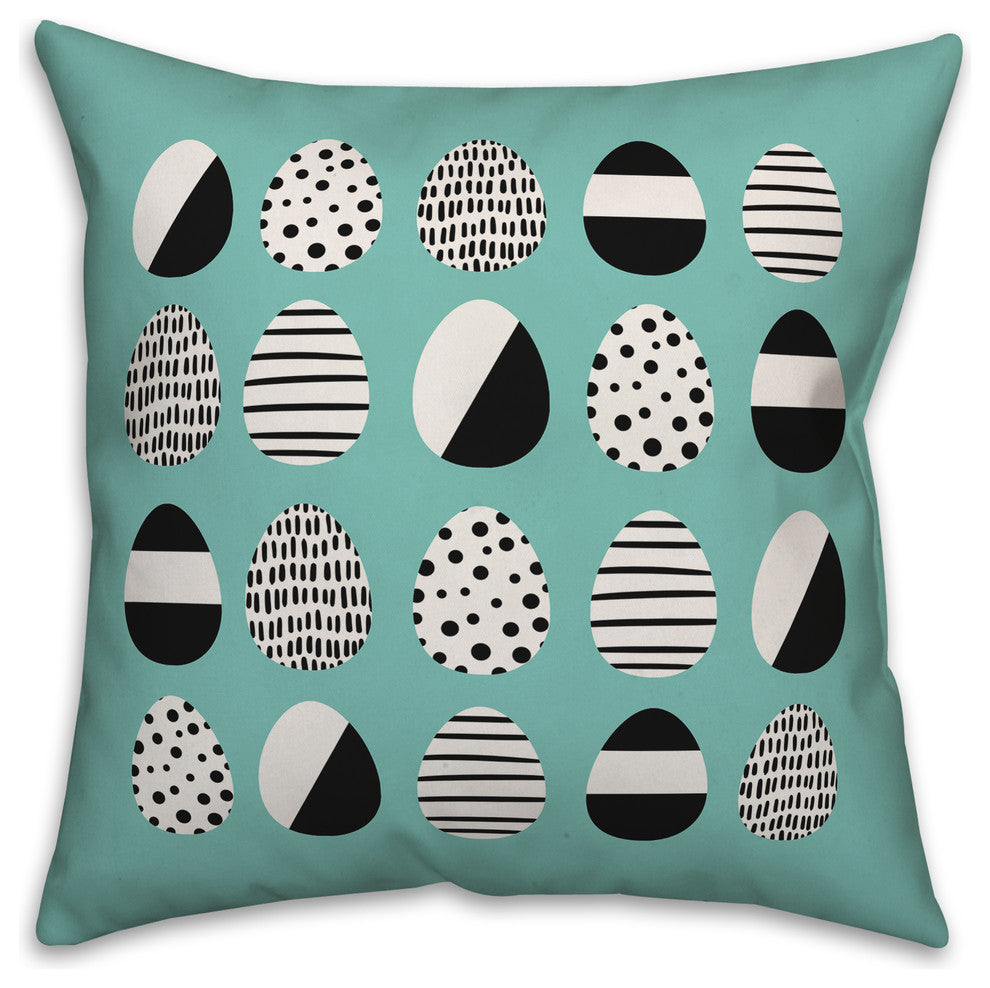 Retro Easter Egg Pattern 16x16 Throw Pillow Cover