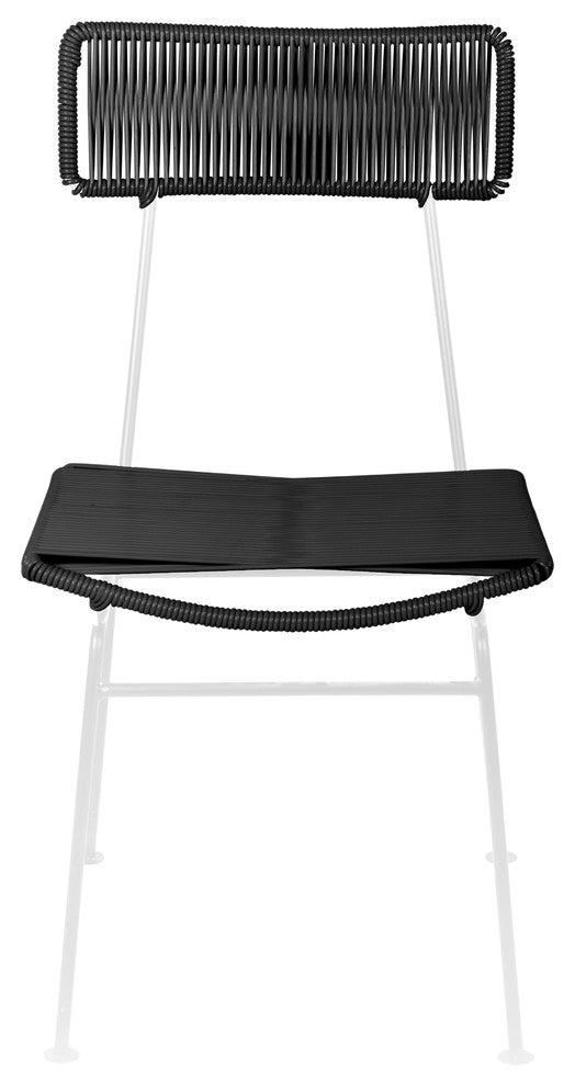 Hapi Indoor/Outdoor Handmade Dining Chair, Black on White
