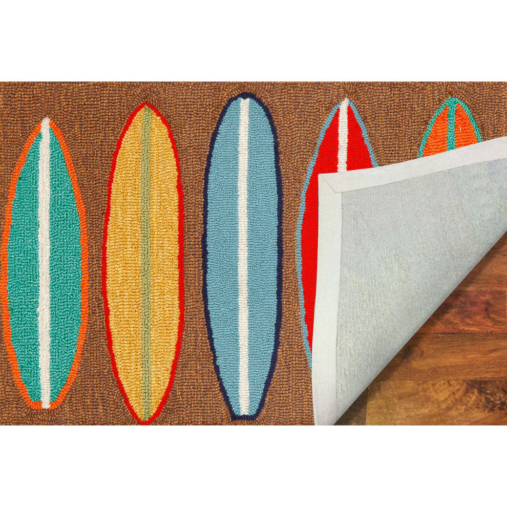 Frontporch Surfboards Indoor/Outdoor Rug Brown 2'x3'