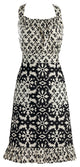 Black and White Mixed Print Vintage Apron