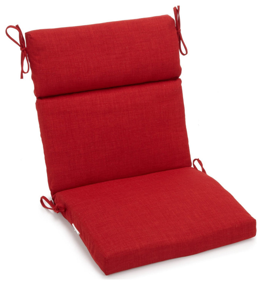 22"X45" Spun Polyester Solid Outdoor Squared Seat/ Back Chair Cushion, Paprika