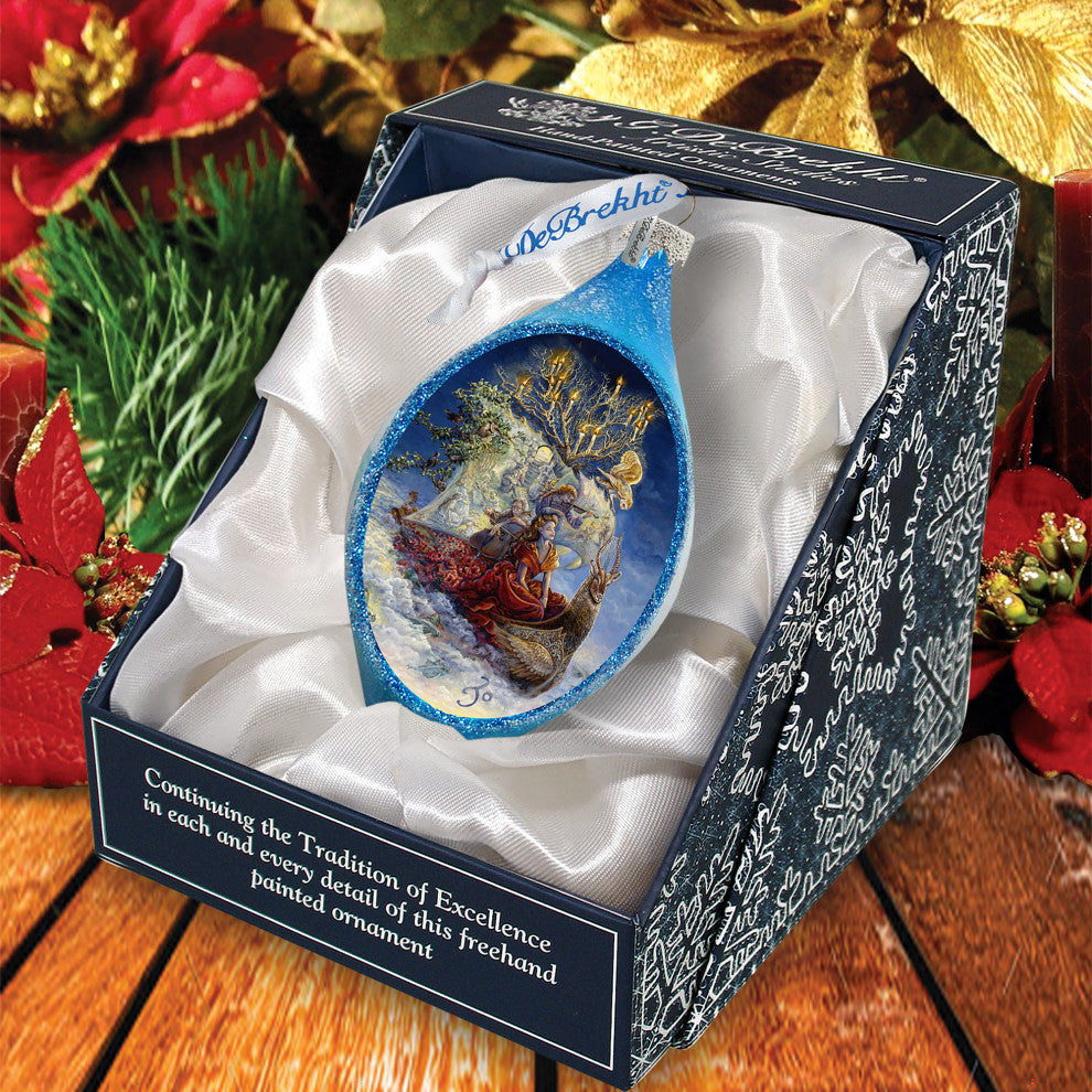 Ship of Dreams Coastal Glass Ornament