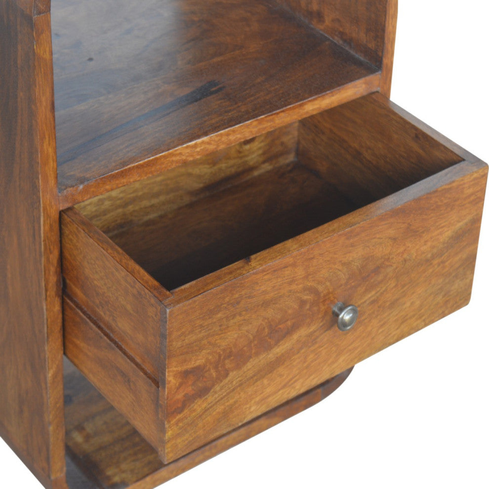 Chestnut Curve 2 Drawer Nightsand